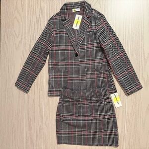 Epic Threads Preppy Plaid Blazer Skirt Set Girls Size Small 7-8 NEW